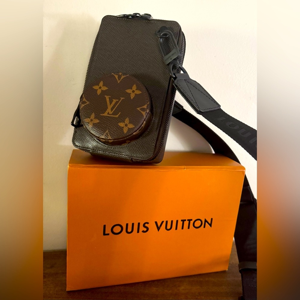 Louis Vuitton Virgil Abloh Taiga Phone Box Crossbody Bag W/ Bandouliere Strap